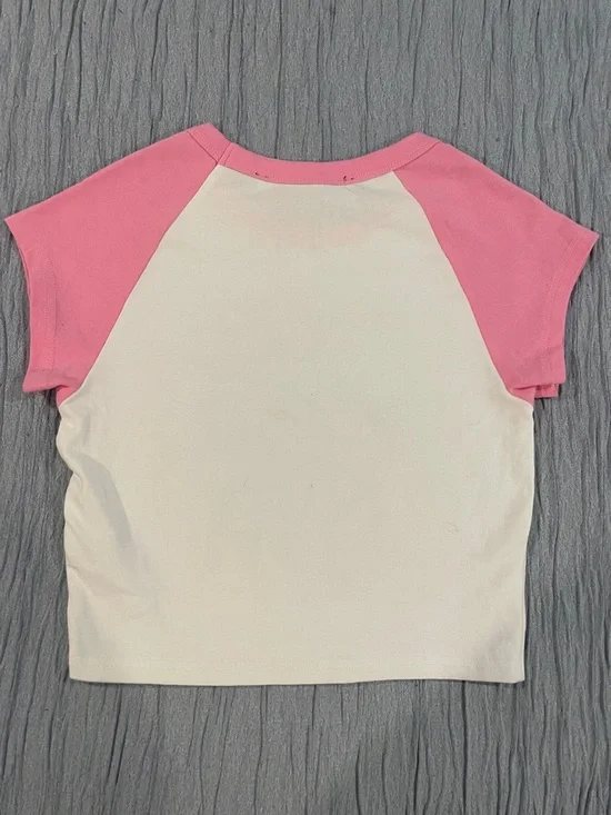 Hello Kitty Pink & White Short Sleeve Raglan Tee - Picture 3 of 4